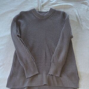 Women’s Ribbed Crewneck Sweater in Taupe